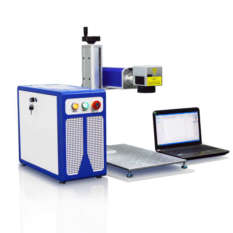 Small mini Style 20W Fiber Laser Marking Machine engrave on stainless steel iron and hard metal